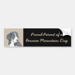 Bernese Mountain Dog Puppy Painting - Originele Ku Bumpersticker