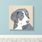 Bernese Mountain Dog Puppy Painting - Originele Ku Canvas Afdruk (Insitu (Houten vloer))