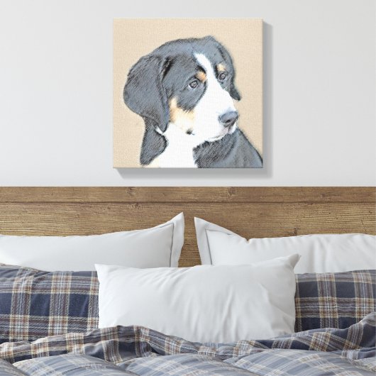 Bernese Mountain Dog Puppy Painting - Originele Ku Canvas Afdruk (Insitu (Slaapkamer))