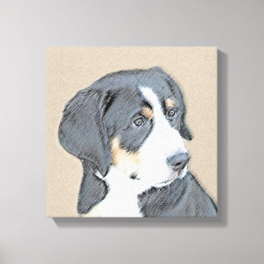 Bernese Mountain Dog Puppy Painting - Originele Ku Canvas Afdruk (Voorkant)