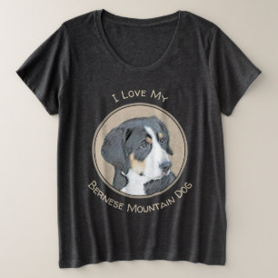 Bernese Mountain Dog Puppy Painting - Originele Ku Grote Maat T-shirt