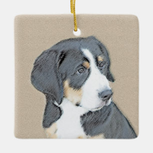 Bernese Mountain Dog Puppy Painting - Originele Ku Keramisch Ornament
