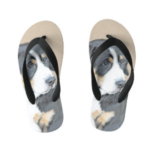 Bernese Mountain Dog Puppy Painting - Originele Ku Kinder Teenslippers