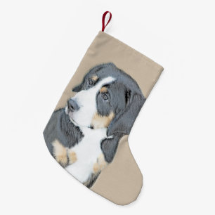 Bernese Mountain Dog Puppy Painting - Originele Ku Kleine Kerstsok