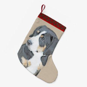 Bernese Mountain Dog Puppy Painting - Originele Ku Kleine Kerstsok