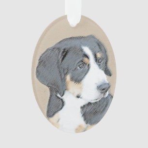 Bernese Mountain Dog Puppy Painting - Originele Ku Ornament