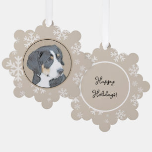 Bernese Mountain Dog Puppy Painting - Originele Ku Ornament Kaart