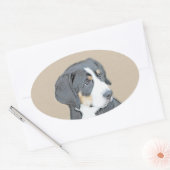 Bernese Mountain Dog Puppy Painting - Originele Ku Ovale Sticker (Envelop)