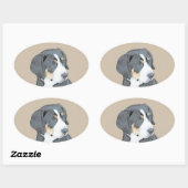 Bernese Mountain Dog Puppy Painting - Originele Ku Ovale Sticker (Vel)