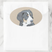 Bernese Mountain Dog Puppy Painting - Originele Ku Ovale Sticker (Tas)