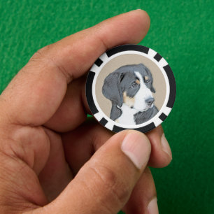 Bernese Mountain Dog Puppy Painting - Originele Ku Poker Chips