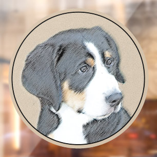 Bernese Mountain Dog Puppy Painting - Originele Ku Raamsticker
