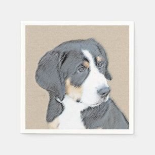 Bernese Mountain Dog Puppy Painting - Originele Ku Servet