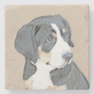 Bernese Mountain Dog Puppy Painting - Originele Ku Stenen Onderzetter