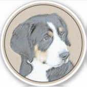 Bernese Mountain Dog Puppy Painting - Originele Ku Sticker (Voorkant)