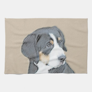 Bernese Mountain Dog Puppy Painting - Originele Ku Theedoek