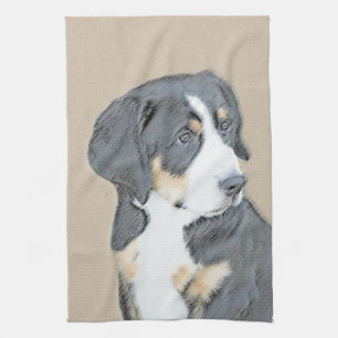 Bernese Mountain Dog Puppy Painting - Originele Ku Theedoek