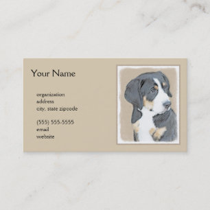 Bernese Mountain Dog Puppy Painting - Originele Ku Visitekaartje