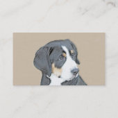 Bernese Mountain Dog Puppy Painting - Originele Ku Visitekaartje (Achterkant)