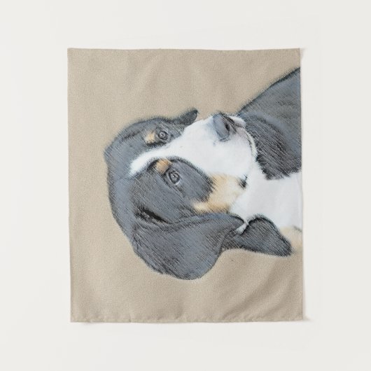 Bernese Mountain Dog Puppy Painting - Originele Ku Wandkleed (Voorkant)