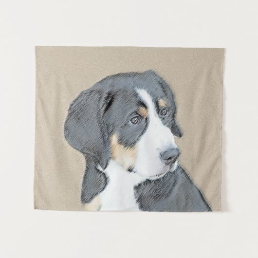 Bernese Mountain Dog Puppy Painting - Originele Ku Wandkleed (Voorkant (horizontaal))