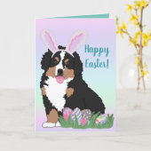 Bernese Mountain Dog Puppy PasPasen Kaart (Gele Bloem)