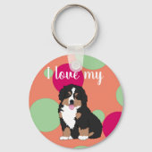 Bernese Mountain Dog Puppy Sleutelhanger (Voorkant)