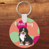 Bernese Mountain Dog Puppy Sleutelhanger (Voorkant)