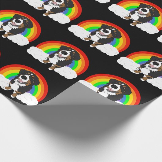Bernese Mountain Dog Rainbow Cadeaupapier (Hoek)