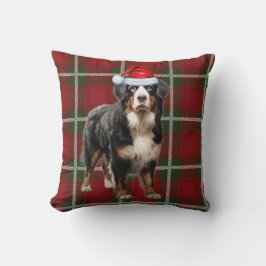 Bernese Mountain Dog Red Green met kerstmis Kussen