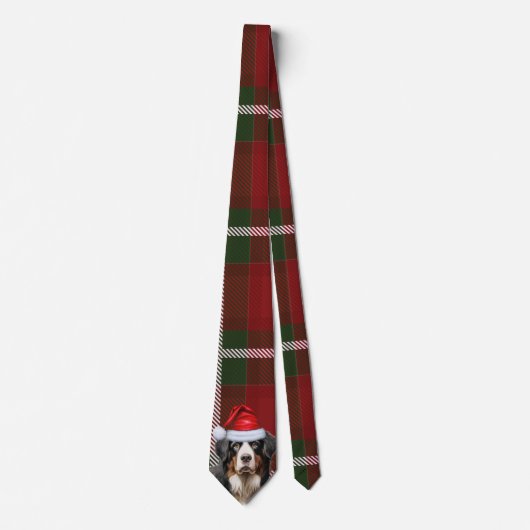 Bernese Mountain Dog Red Green met kerstmis Stropdas (Voorkant)