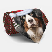 Bernese Mountain Dog Red Green met kerstmis Stropdas (Opgerold)