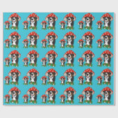 Bernese Mountain Dog Red Mushroom Pet Cadeaupapier (Vlak)