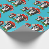 Bernese Mountain Dog Red Mushroom Pet Cadeaupapier (Hoek)
