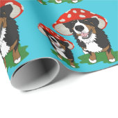 Bernese Mountain Dog Red Mushroom Pet Cadeaupapier (Rol Hoek)