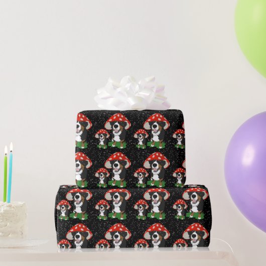 Bernese Mountain Dog Red Mushroom Pet Cadeaupapier (Feestgeschenken)