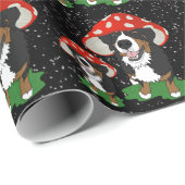 Bernese Mountain Dog Red Mushroom Pet Cadeaupapier (Rol Hoek)