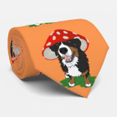 Bernese Mountain Dog Red Mushroom Pet Stropdas (Opgerold)
