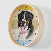 Bernese Mountain Dog Retro Sunset Clock (Hoek)