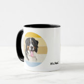 Bernese Mountain Dog Retro Sunset Mok (Voorkant links)