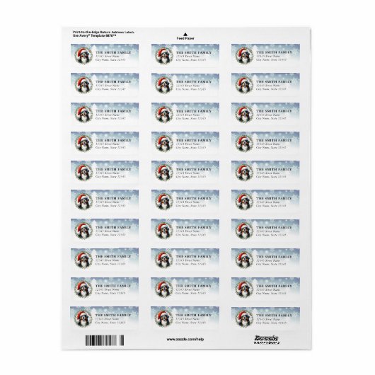 Bernese Mountain Dog Return Address Labels (Full Sheet)