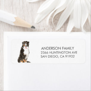 Bernese Mountain Dog Return-adreslabel Etiket