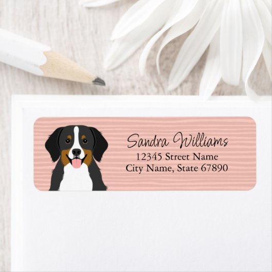 Bernese Mountain Dog Return-adreslabels Etiket (Insitu)