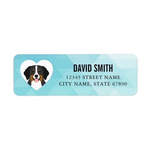 Bernese Mountain Dog Return-adreslabels Etiket (Voorkant)