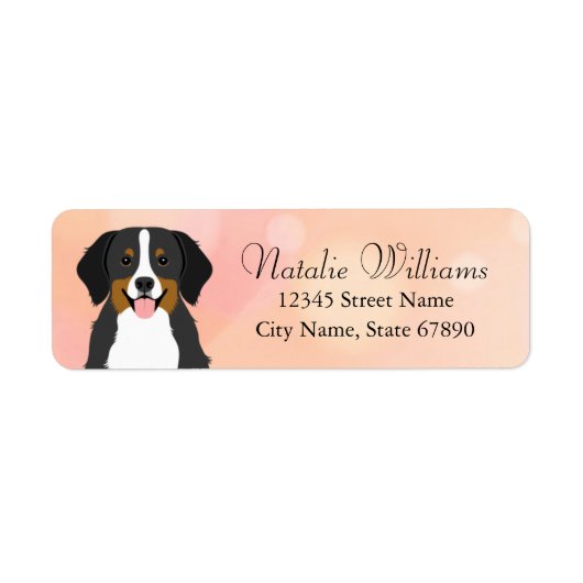 Bernese Mountain Dog Return-adreslabels Etiket (Voorkant)