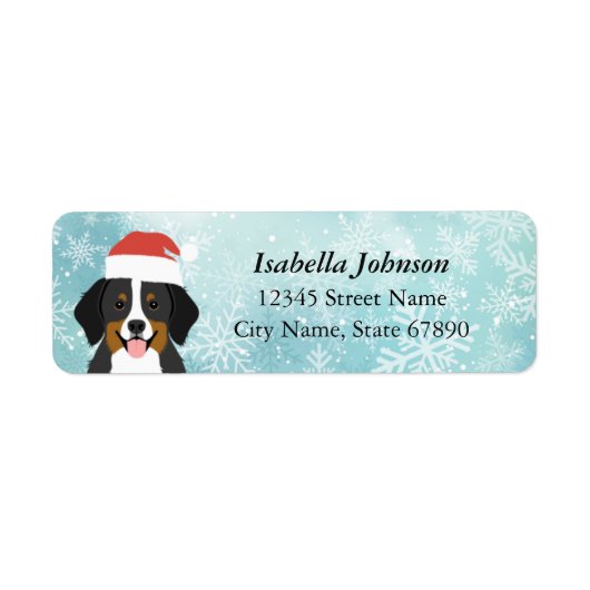 Bernese Mountain Dog Return-adreslabels Etiket (Voorkant)