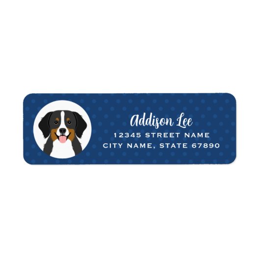 Bernese Mountain Dog Return-adreslabels Etiket (Voorkant)