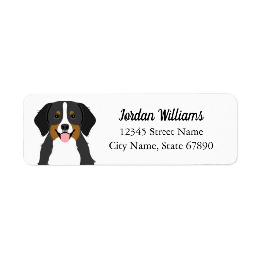 Bernese Mountain Dog Return-adreslabels Etiket (Voorkant)
