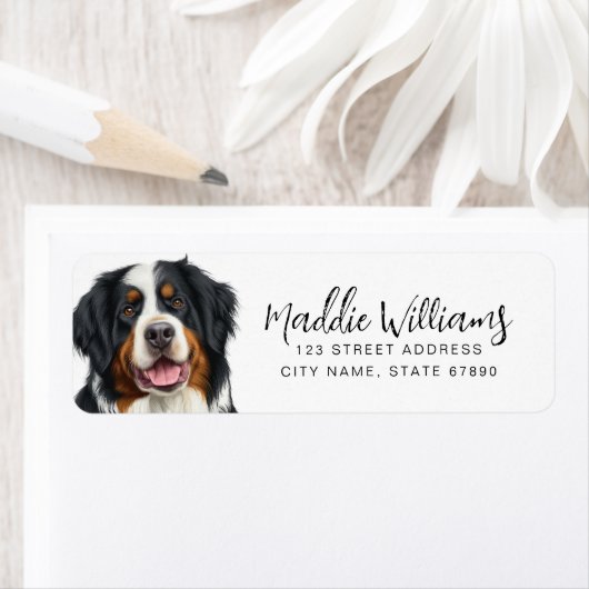 Bernese Mountain Dog Return-adreslabels Etiket (Insitu)