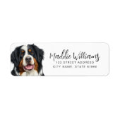 Bernese Mountain Dog Return-adreslabels Etiket (Voorkant)